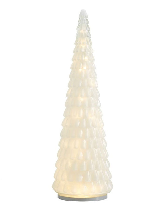 White Frost Drop Glass Tree