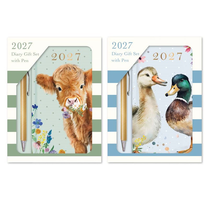 Gift Set Diary Slim WTV with Pen Animals