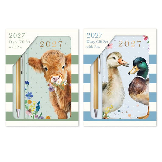 Gift Set Diary Slim WTV with Pen Animals