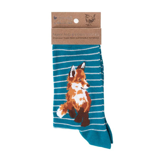Wrendale Teal Fox Socks