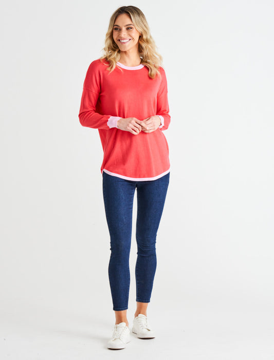 Sophie Knit Jumper - Pink Tipping