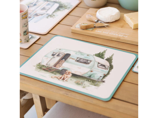 Caravan Placemats Cork-Backed Set of 4
