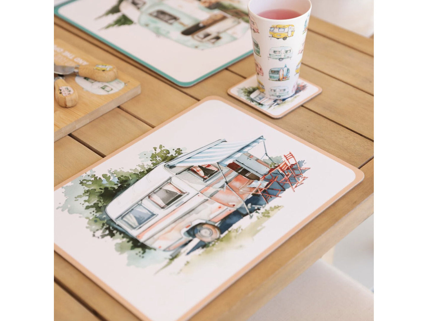 Caravan Placemats Cork-Backed Set of 4