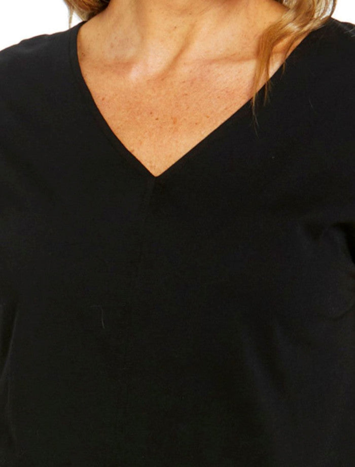 Summer V-Neck Tee | Black