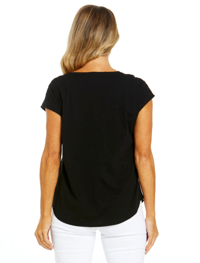 Summer V-Neck Tee | Black