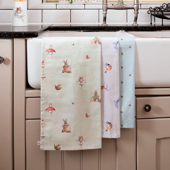 Wrendale  'Garden Friends' Garden Animal Tea Towel
