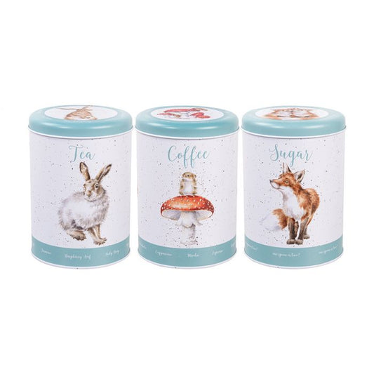 Wrendale 'The Country Set' Country Animal Tea Coffee, Sugar Canisters