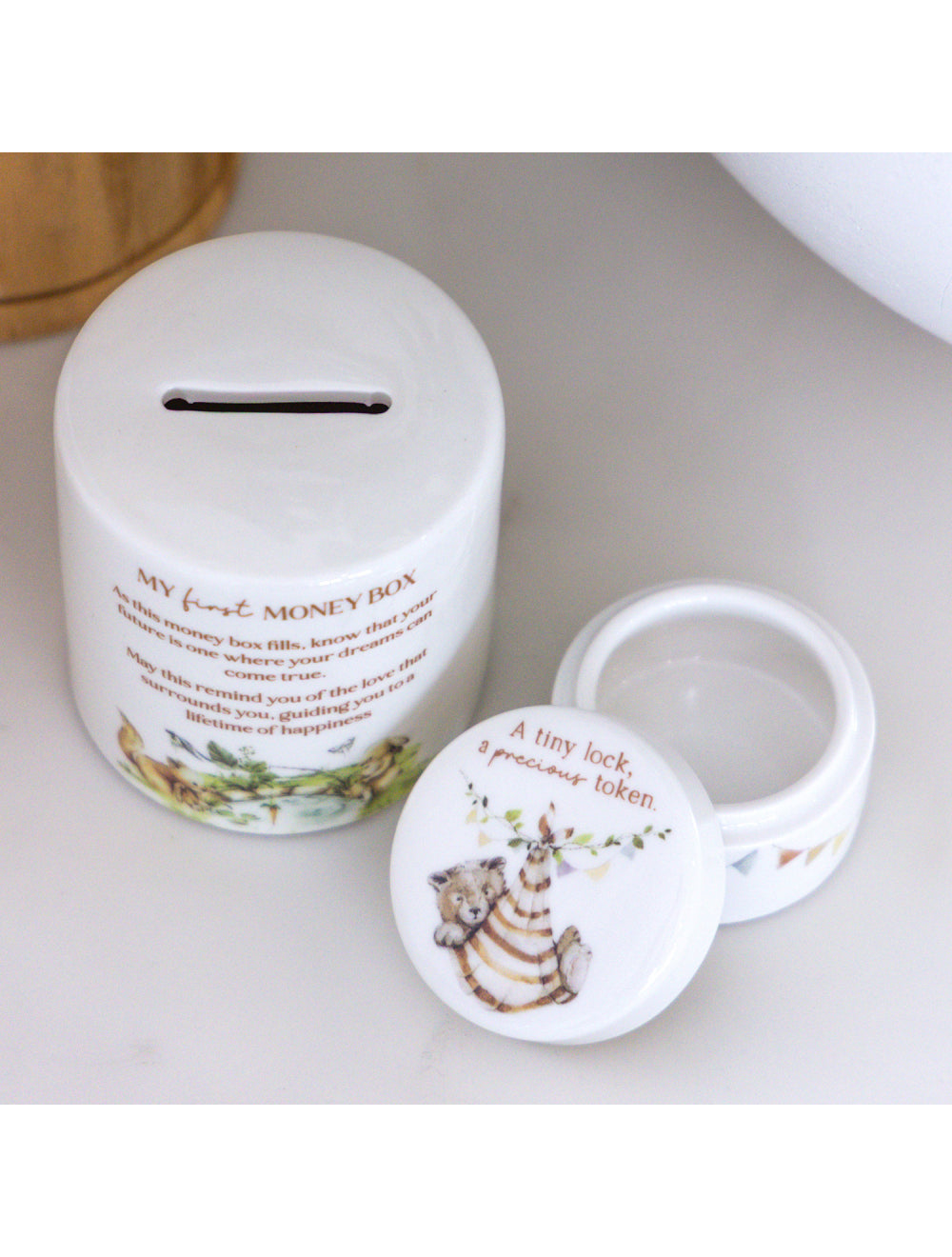 Tiny Wonders First Curl Ceramic Keepsake Box