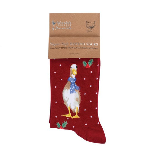 Wrendale 'Christmas Scarves' duck socks