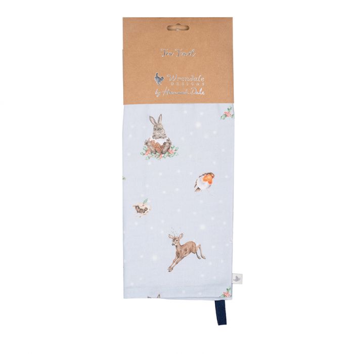 Wrendale Christmas 'Winter Woodland' Woodland Animal Tea Towel