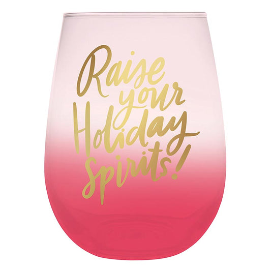 Stemless Wine Glass - Holiday Spirits