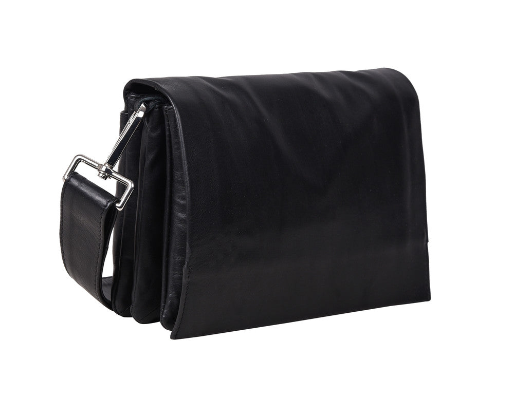 Louise Soft Leather Hand Bag w/flap - Florence Onyx