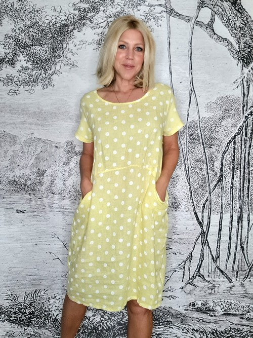 Helga May Polka Dot Jungle Dress | Lemon