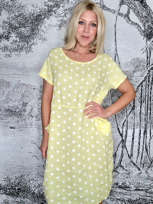 Helga May Polka Dot Jungle Dress | Lemon