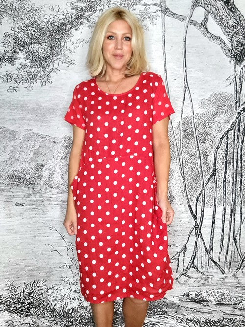 Helga May Polka Dot Jungle Dress | Red