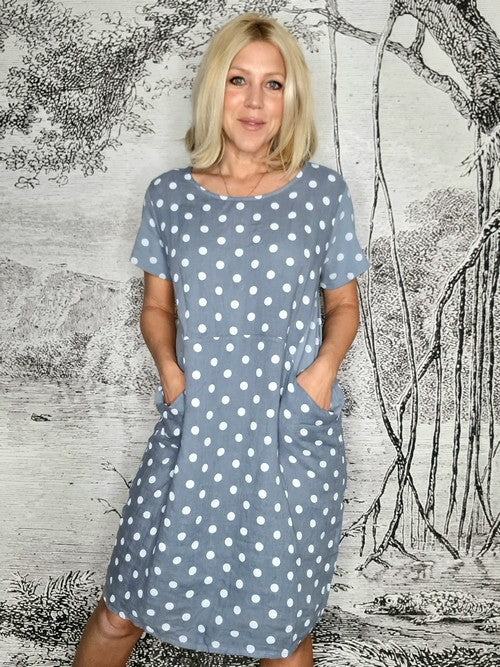 Helga May Polka Dot Jungle Dress | Petrol