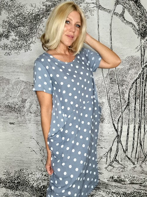 Helga May Polka Dot Jungle Dress | Petrol