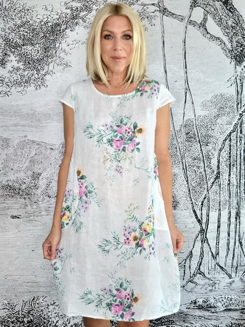 Helga May Wildflower Kennedy Dress | White
