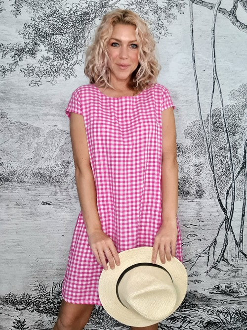 Helga May Lipstick Check & Polka Kennedy Dress