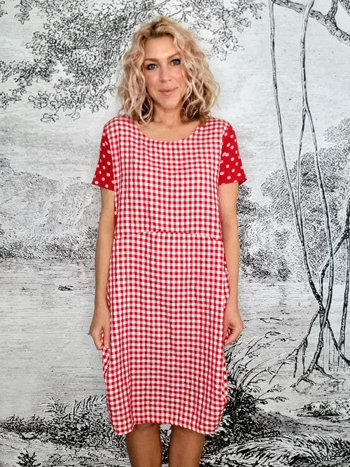 Helga May Red Check & Polka Jungle Dress
