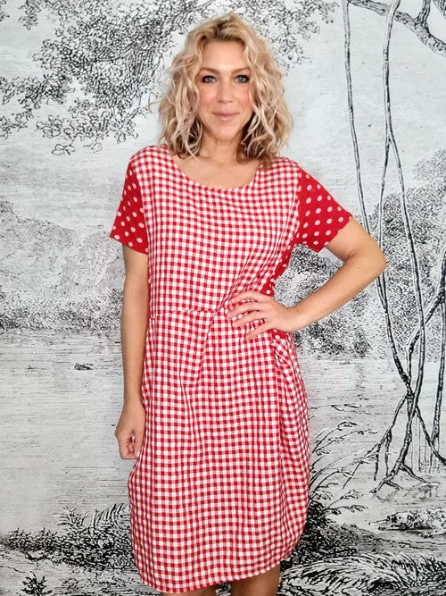 Helga May Red Check & Polka Jungle Dress