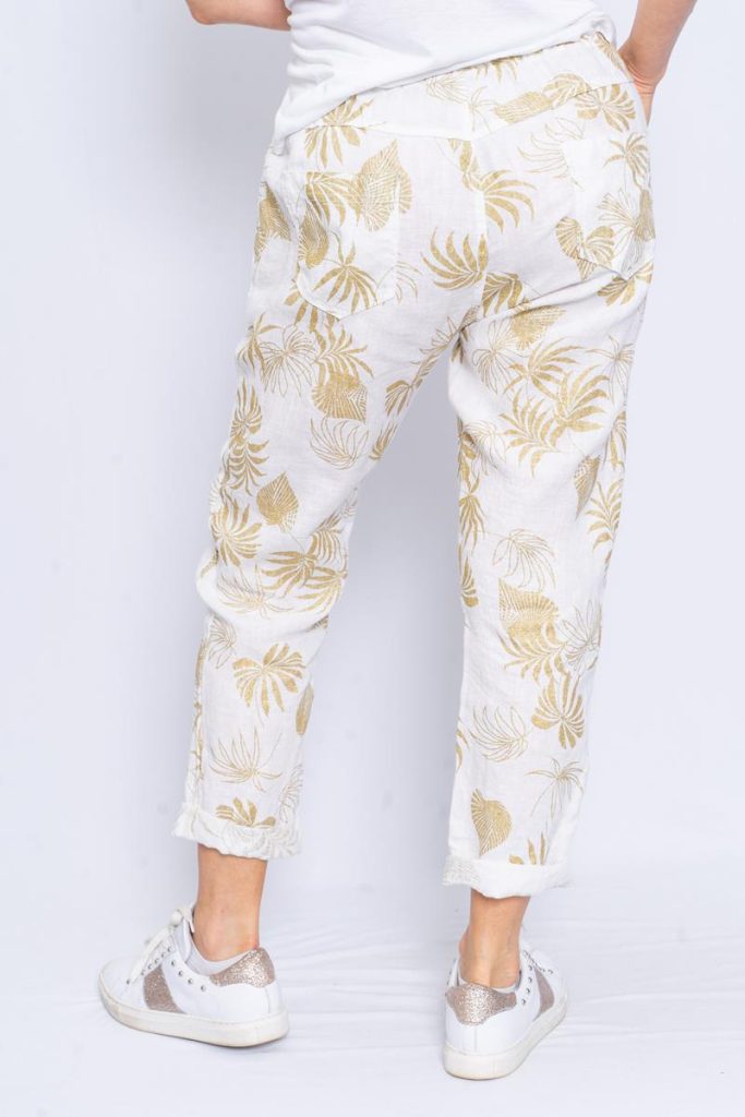 Lush Pants | White & Gold