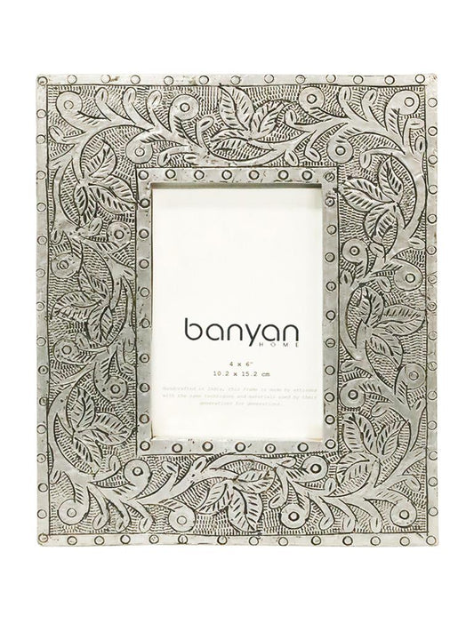 Cyprus Carved Wood & Metal Frame