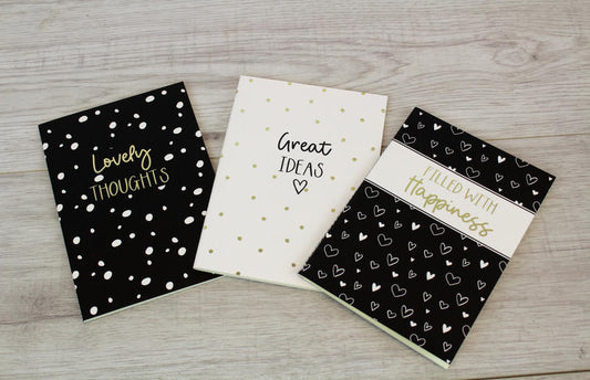 Black & White Notebooks S/3