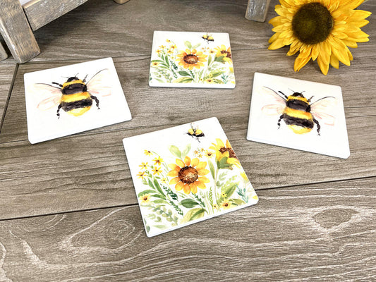 Bee Sunflower Coasters
