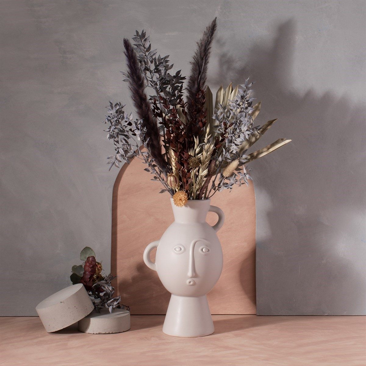 Grey Face Vase