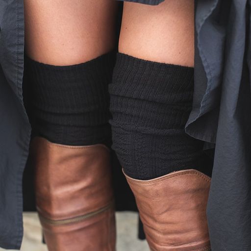 Over The Knee Sock | Cable Black