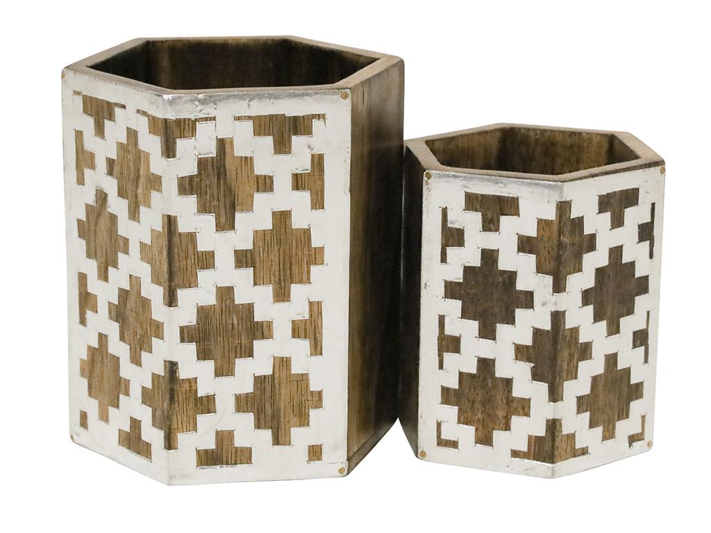 Reagan Wood & Metal Pots