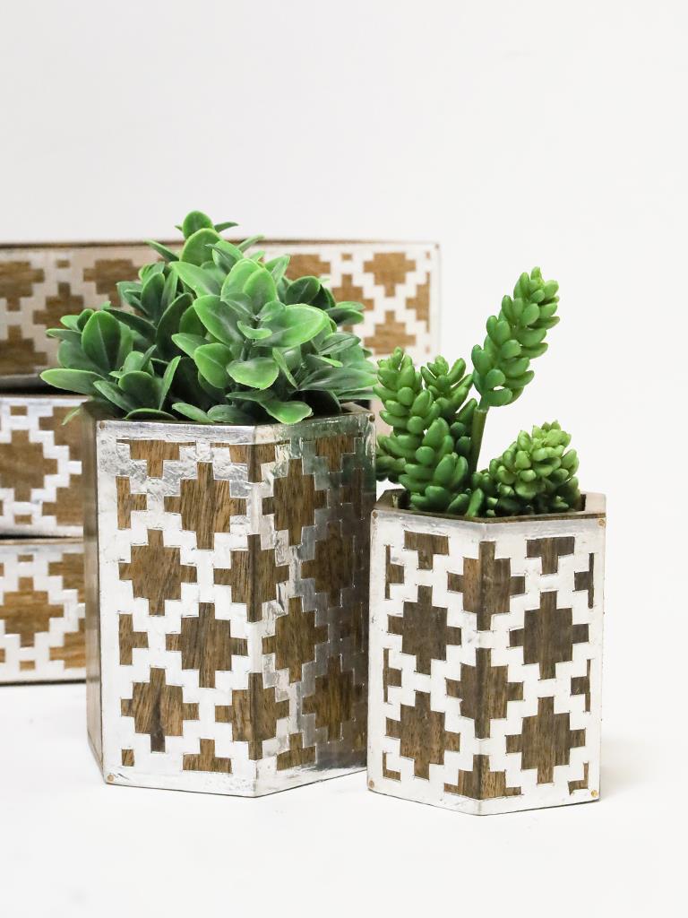 Reagan Wood & Metal Pots