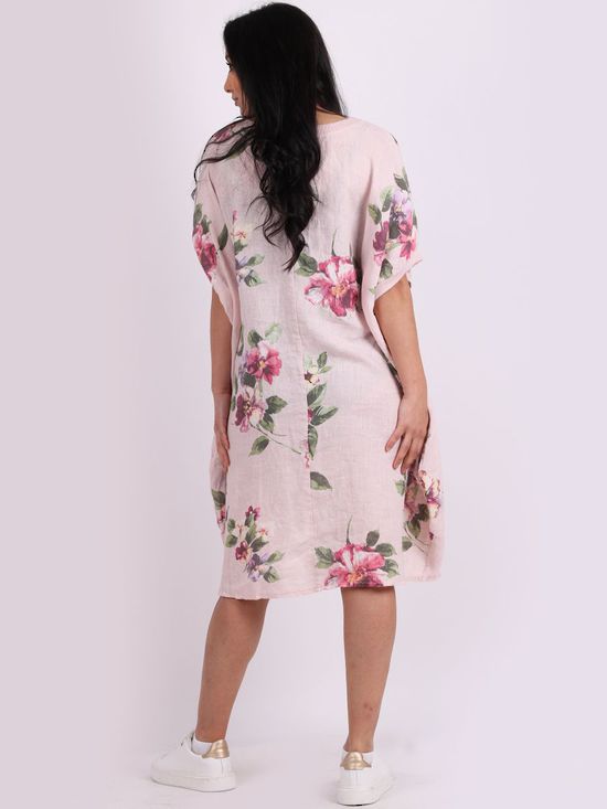 Adeline Linen Dress | Light Pink