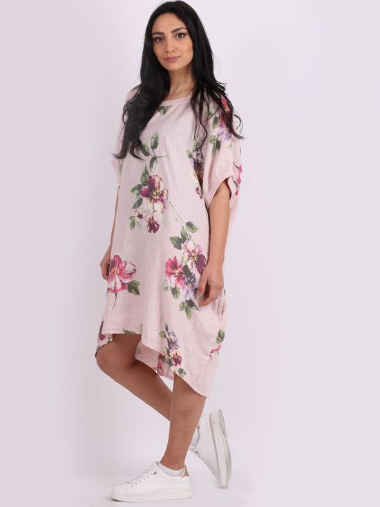 Adeline Linen Dress | Light Pink