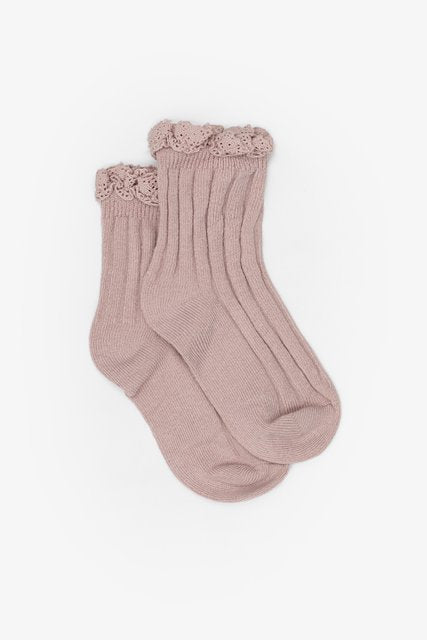 Bambino Sock | Lace Frill Old Rose
