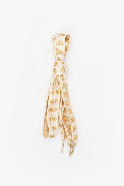 Gold heart shoe laces