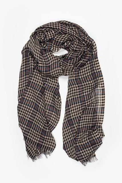 Light Plaid Scarf | Navy