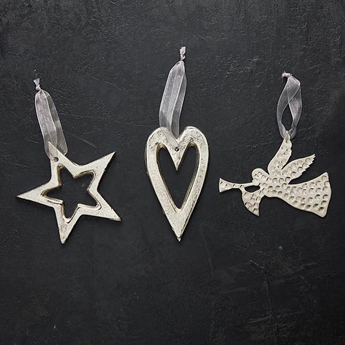 Silver Ornaments - Heart