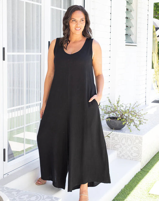 Sophia Jumpsuit (No Zip) - Black (size 10 only)