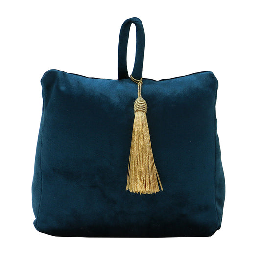 Velvet Doorstop | Peacock