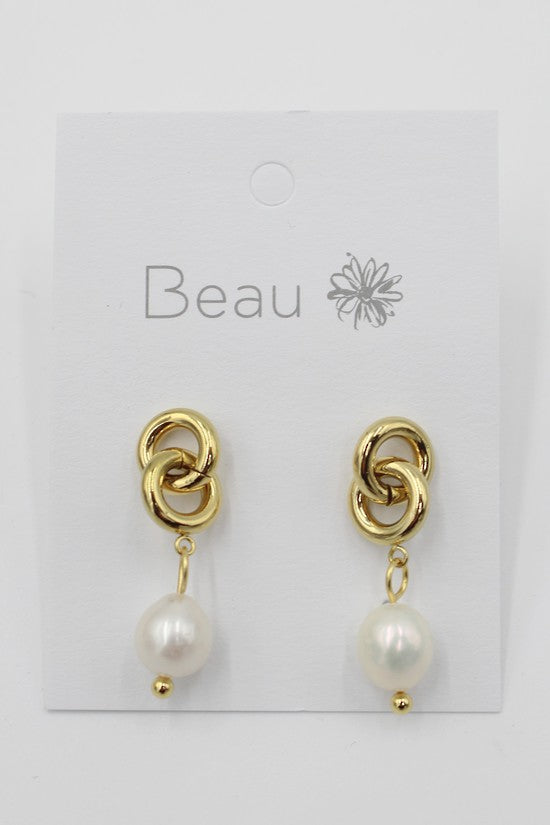 Ringlet Pearl Stainless Steel Earrings