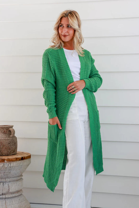 Lila Long Cardigan | Pistachio