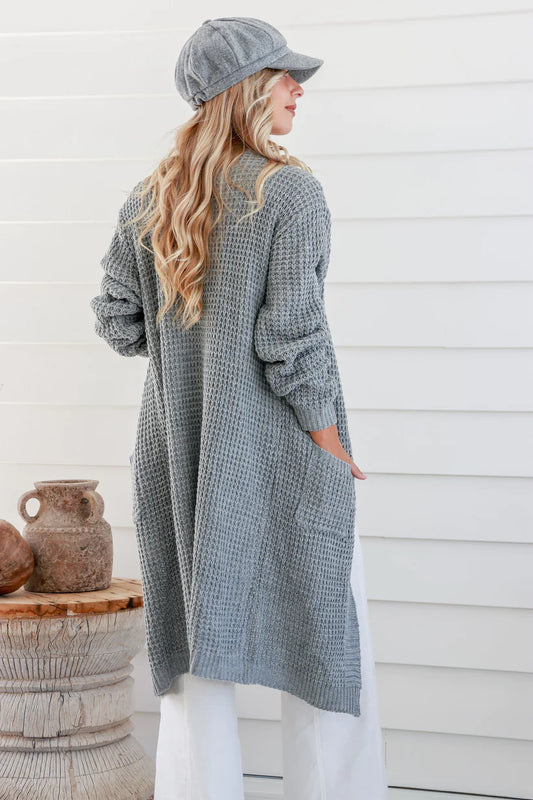 Lila Long Cardigan | Soft Grey