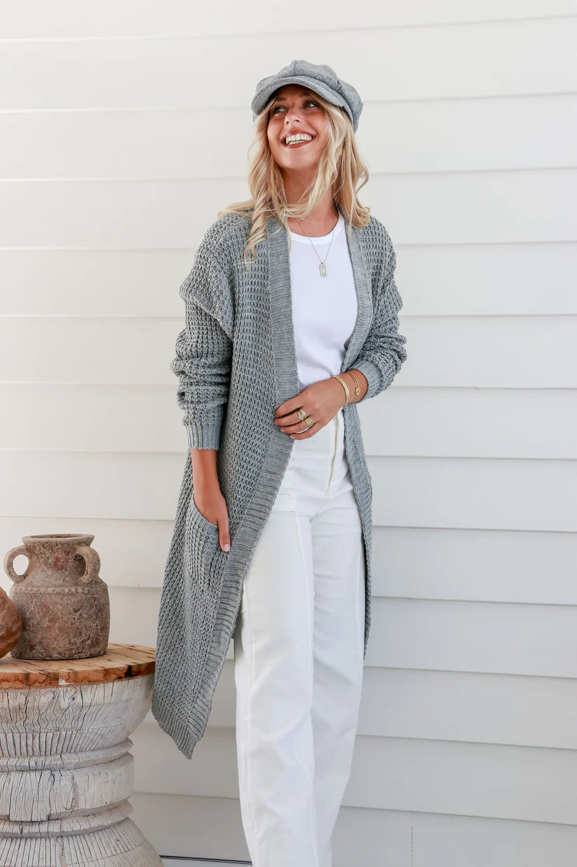 Grey soft cardigan clearance