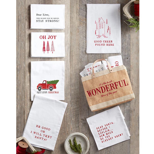 Thirsty Boy Towel - Be Good Or I Will text Santa
