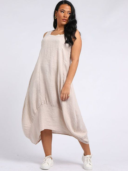 Gabriella Linen Dress | Beige