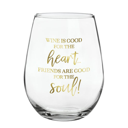 Stemless Wine Glass-Friends