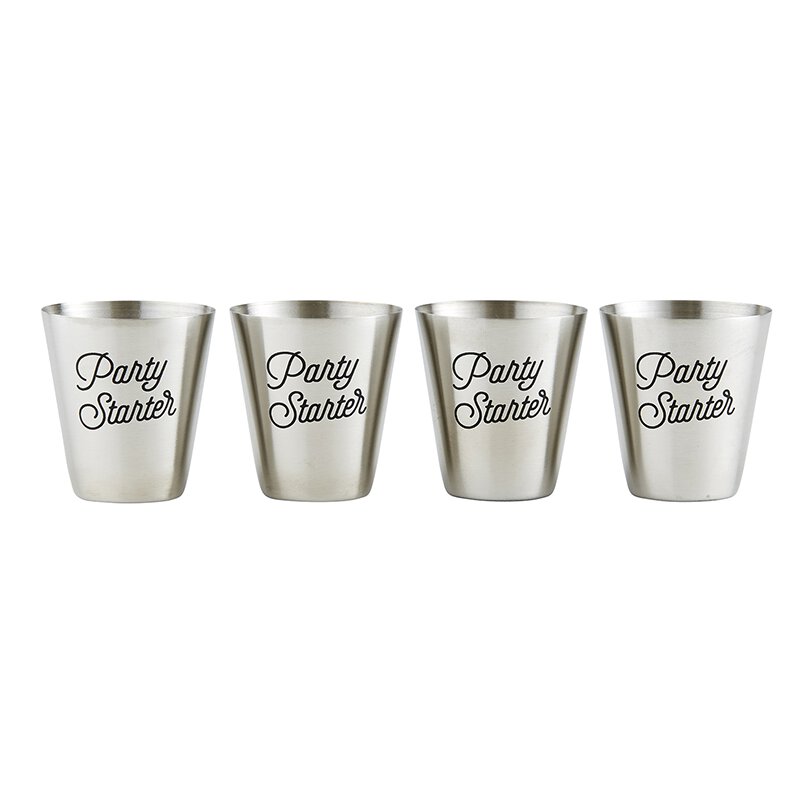 Stainless Steel Shot Cups - Party Starter 4pk
