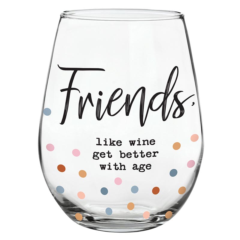 Stemless Wine Glass - Wine, Friends